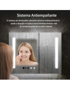 Espejo Botiquín LED Táctil con Dimerizador y Desempañador 2